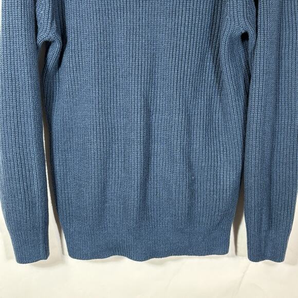 Blue Shawl Neck Sweater Men Medium Scandia Woods Preppy Pockets Button - Picture 9 of 9